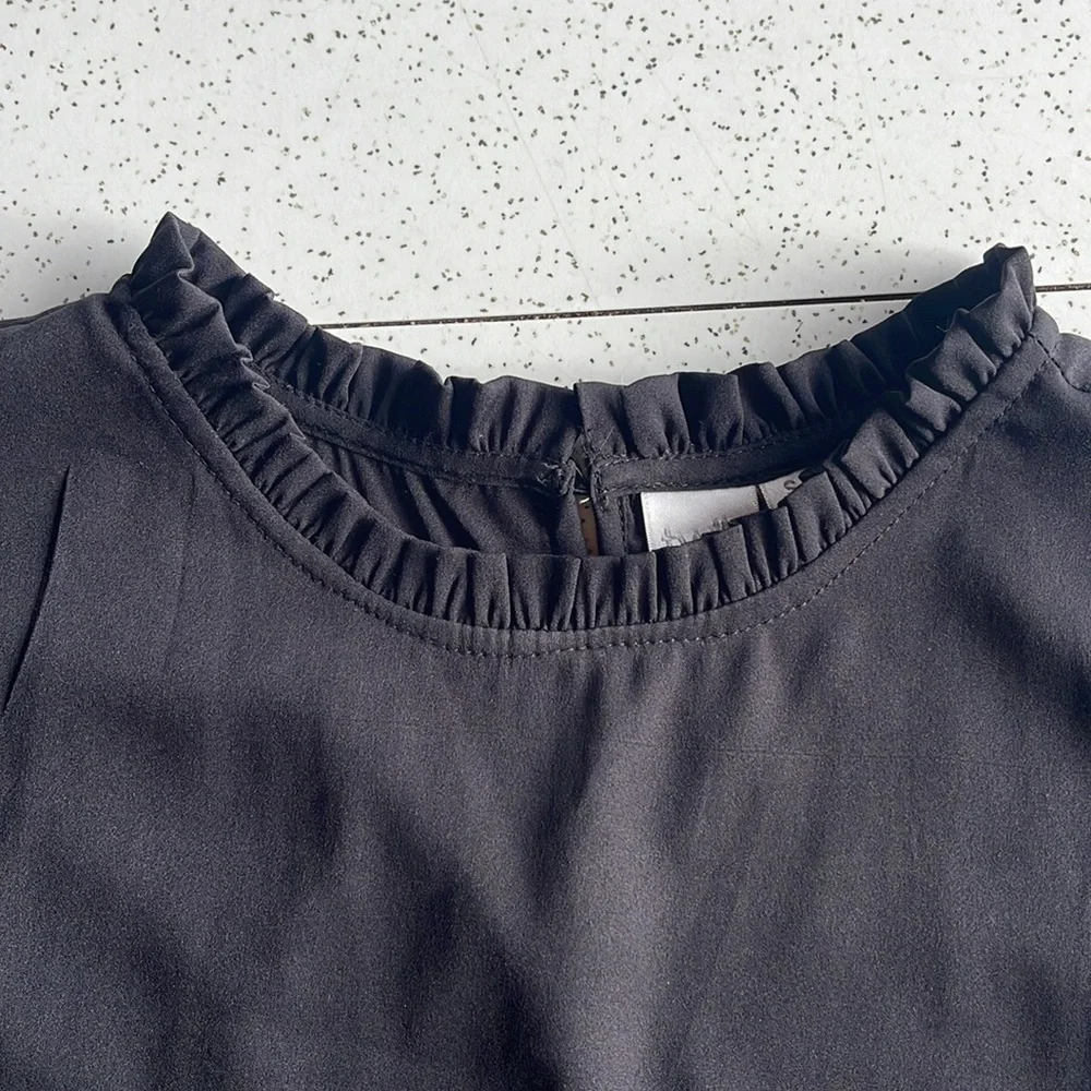 Puff Sleeve Ruffle Neck Blouse - Picture 5 of 7